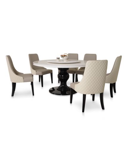 [6 Seaters Dining Set] DTB-HT036-6DTR150+CHR-C1955-5CH