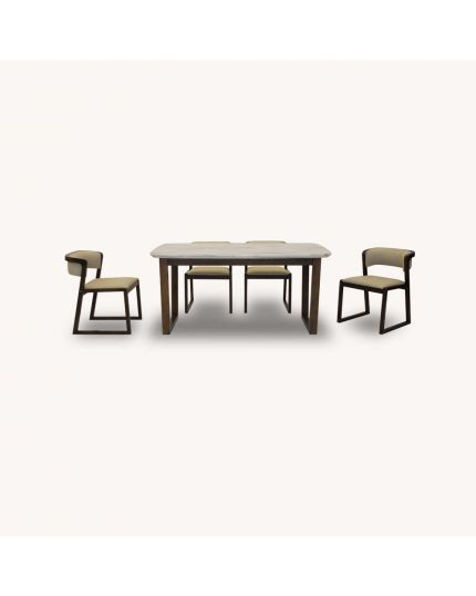 [4 Seaters Dining Set] DTB-HT063-6DT160+CHR-Y063-5CH