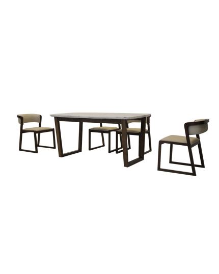 [4 Seaters Dining Set] DTB-HT063-6DT160+CHR-Y063-5CH
