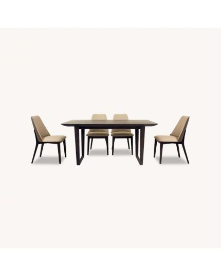 [6 Seaters Dining Set] DTB-HT2306-6DT160+CHR-HT2306-5CH