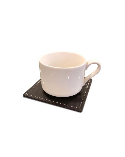 Lorenzo Glass / Cup Leather Coaster (Dark Brown)