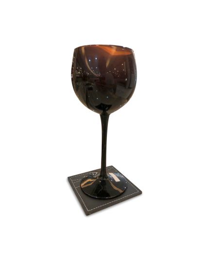 Lorenzo Glass / Cup Leather Coaster (Black)