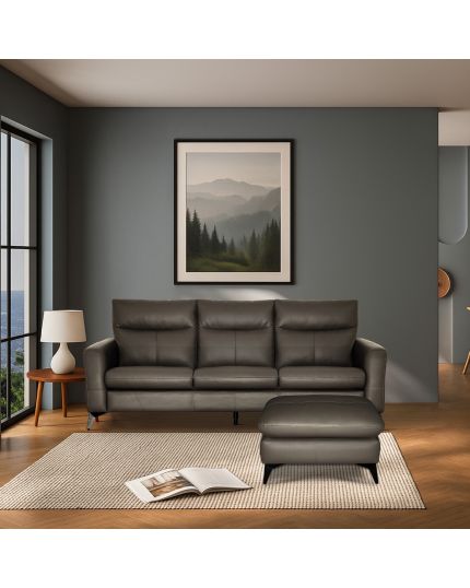 6035 [Eco Leather - 3 Seater Sofa + Stool]