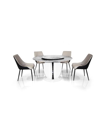 6 Seaters Dining Set [DTB-HT2403-6DTRI35+CHR-HT2403-5CH]